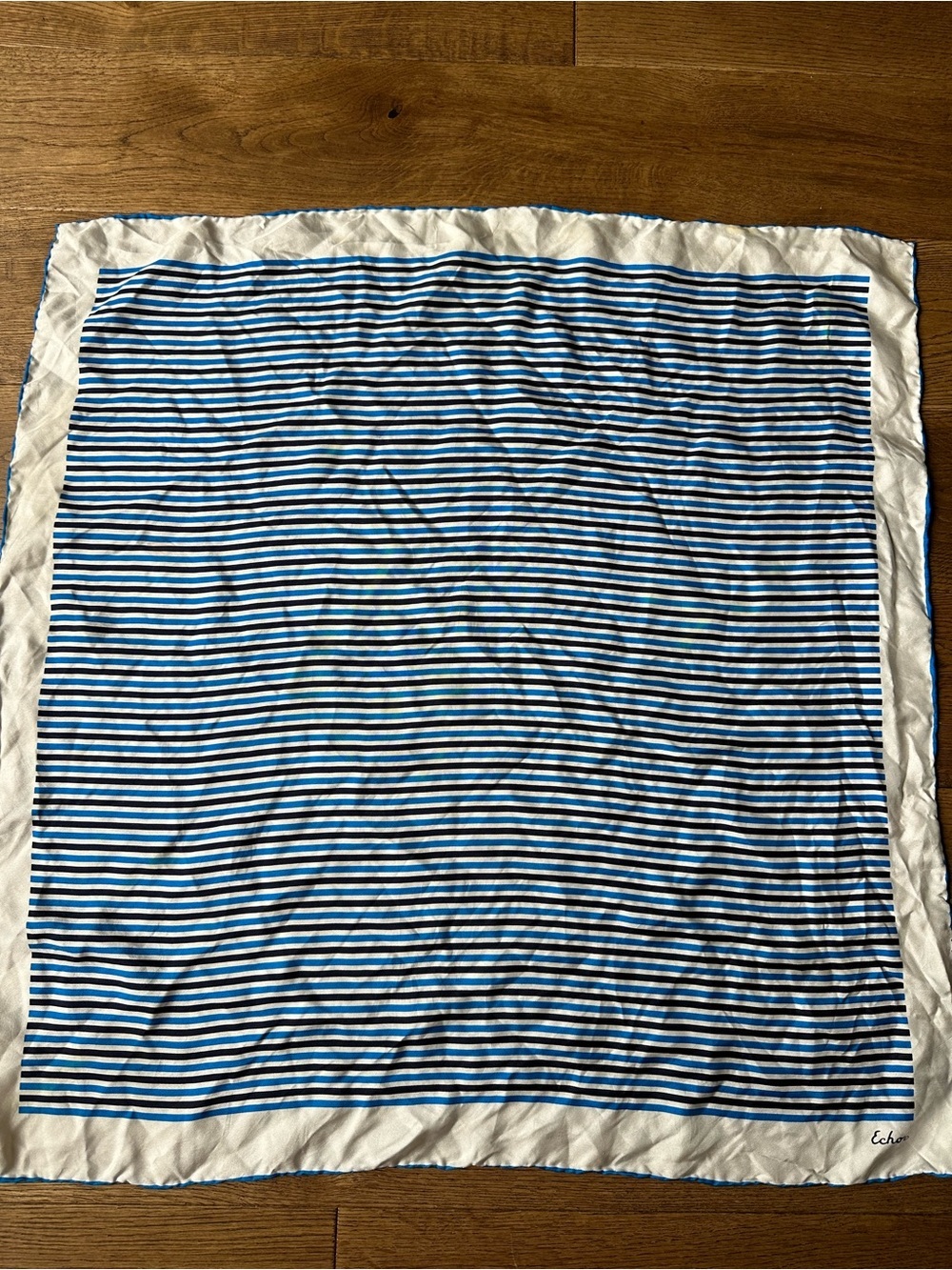 Vintage Echo 100% Silk Striped Scarf
